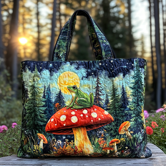 Garden Frog Quilted Tote Bag NCU0DK9516