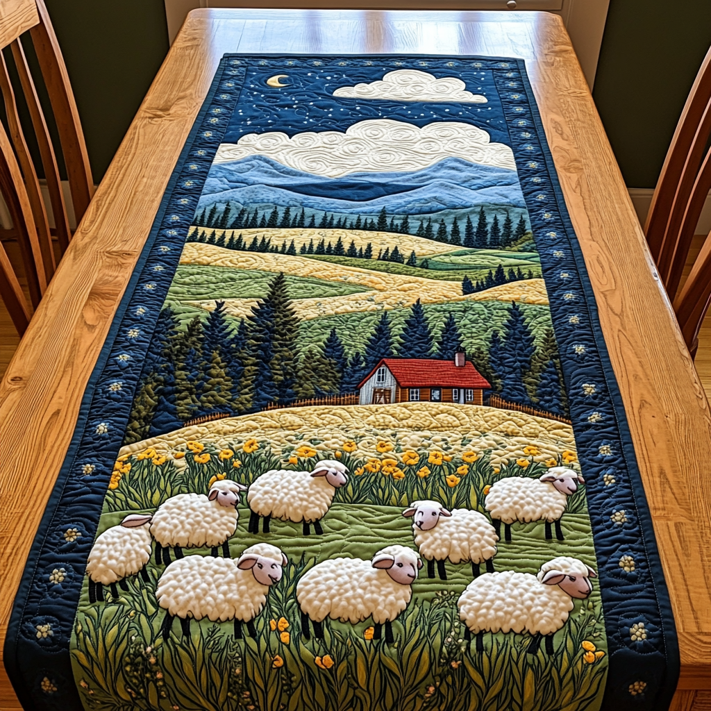 Gentle Pastures Quilted Table Runner NCU0DK4334