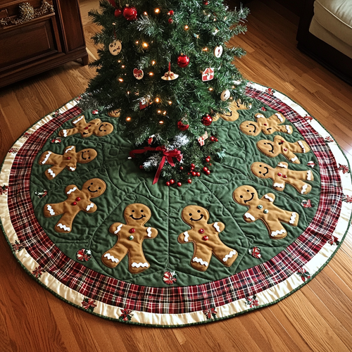 Gingerbread Joy Skirt Christmas Quilted Tree Skirt NCU0VH123