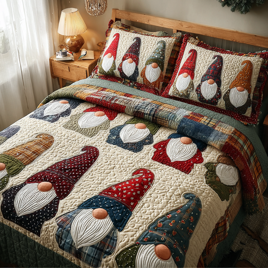Gnome 3-Piece Quilted Bedding Set NCU0VT281