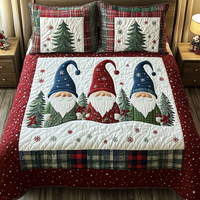 Gnome Haven 3-Piece Quilted Bedding Set NCU0DK10366