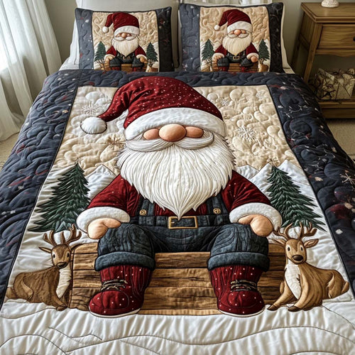 Gnome Joy 3-Piece Quilted Bedding Set NCU0NT1847