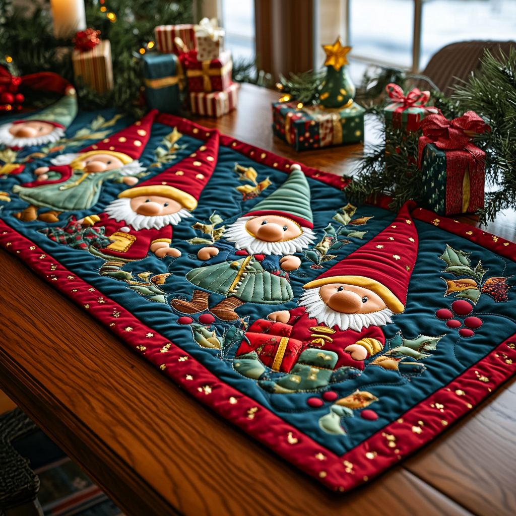 Sweetheart Gnomeville Quilted Table Runner GFTOTG2428