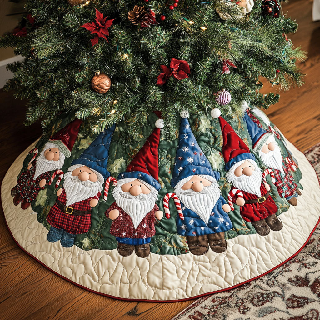 Christmas Poodle Cheer Quilted Tree Skirt GFTOHD696