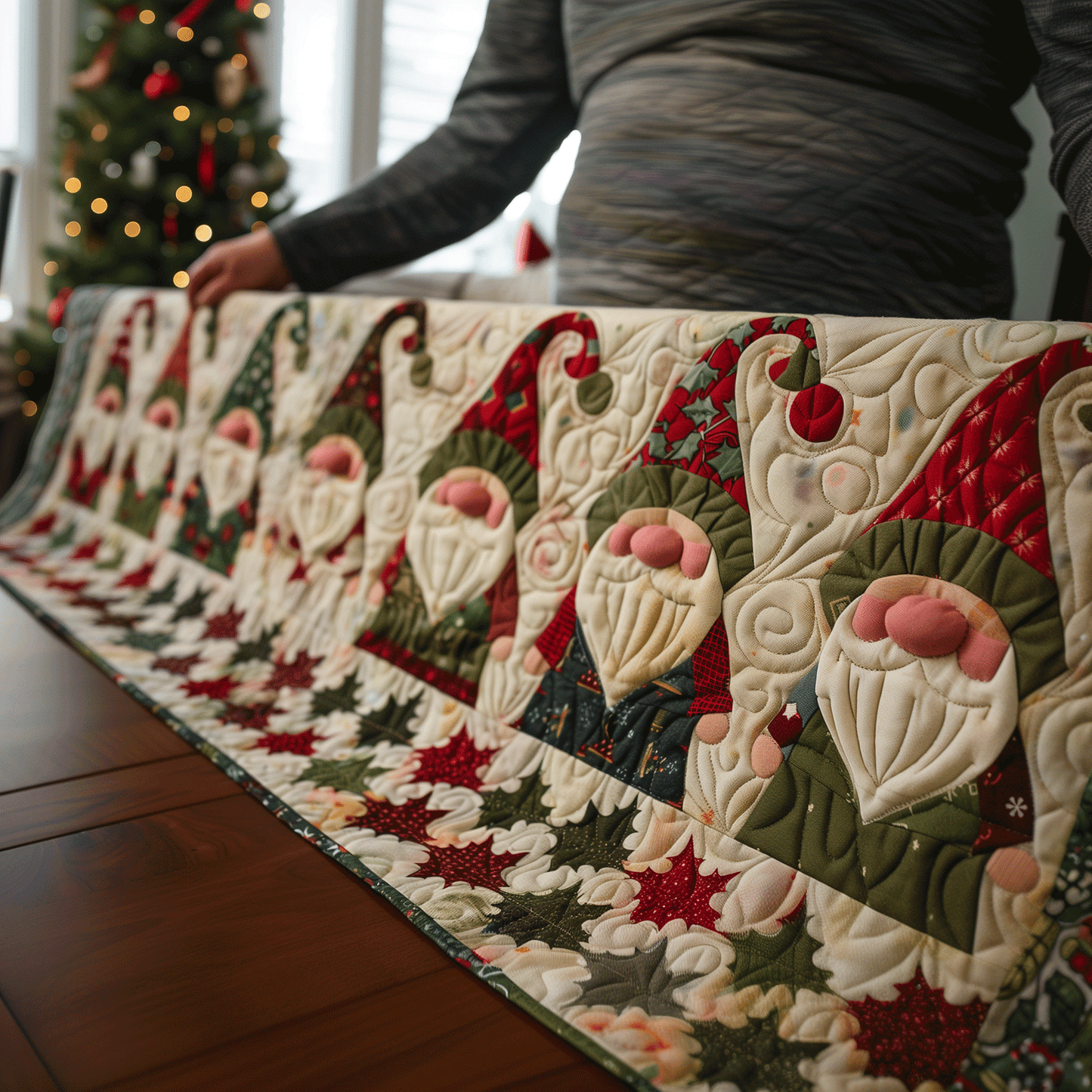 Gnomes of the Season Quilted Table Runner NCU0TH1150