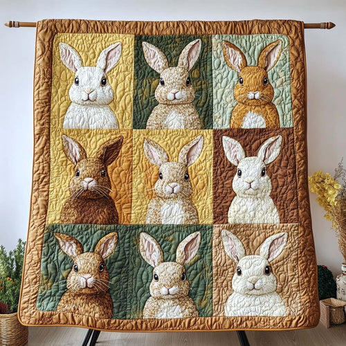 Golden Bunny Hops Quilted Blanket NCU0NT9339