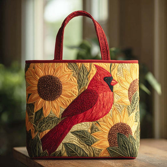 Golden Cardinal Quilted Tote Bag NCU0TD244