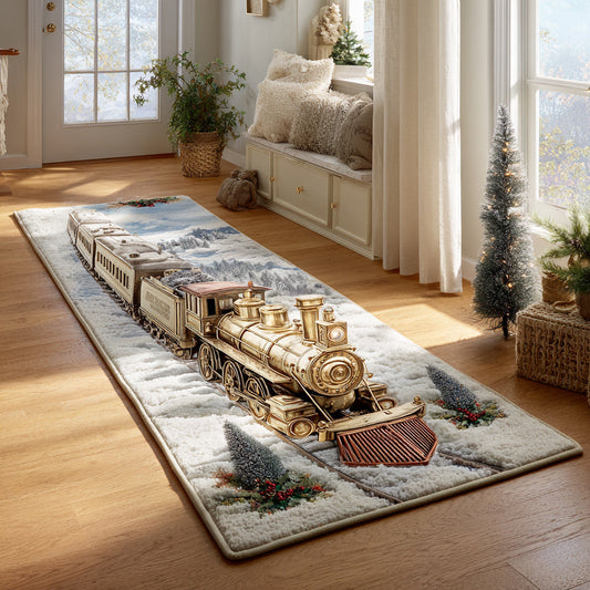 Golden Christmas Train Runner Carpet NCU0HH962