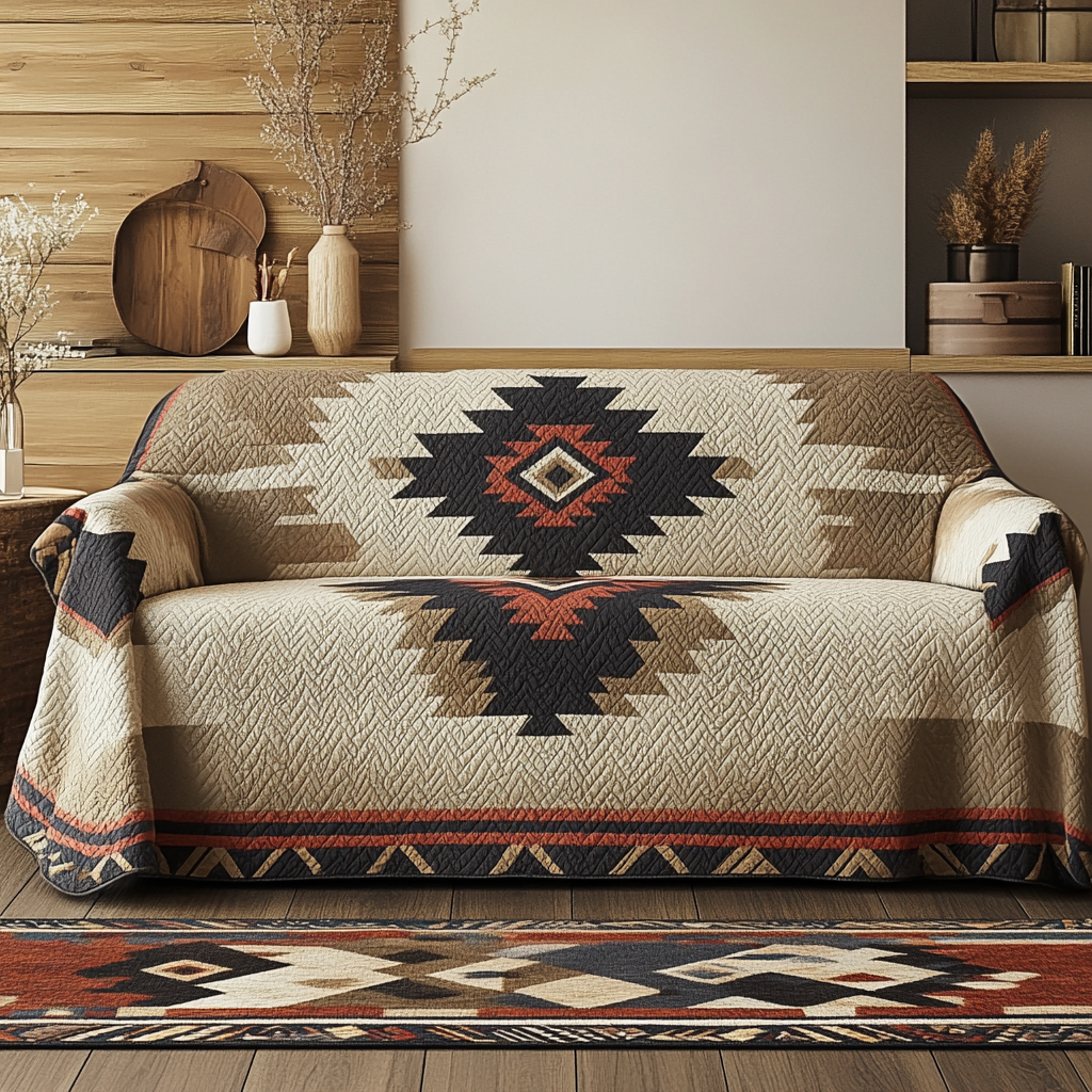 Radiant Meadow Quilted Sofa Cover GFTOQM1977 main image 1