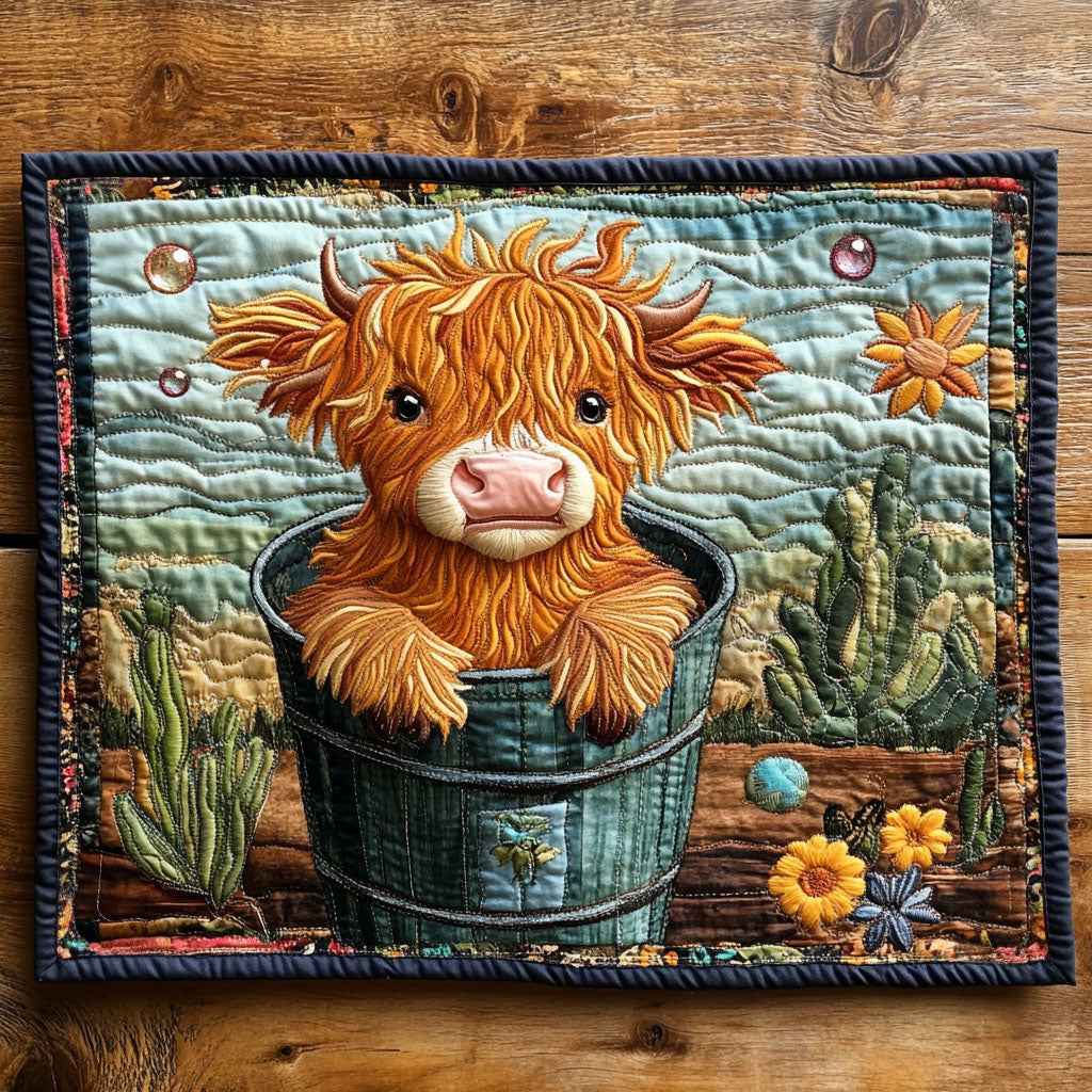 Golden Fluffy Cow Quilted Placemat NCU0NT4350