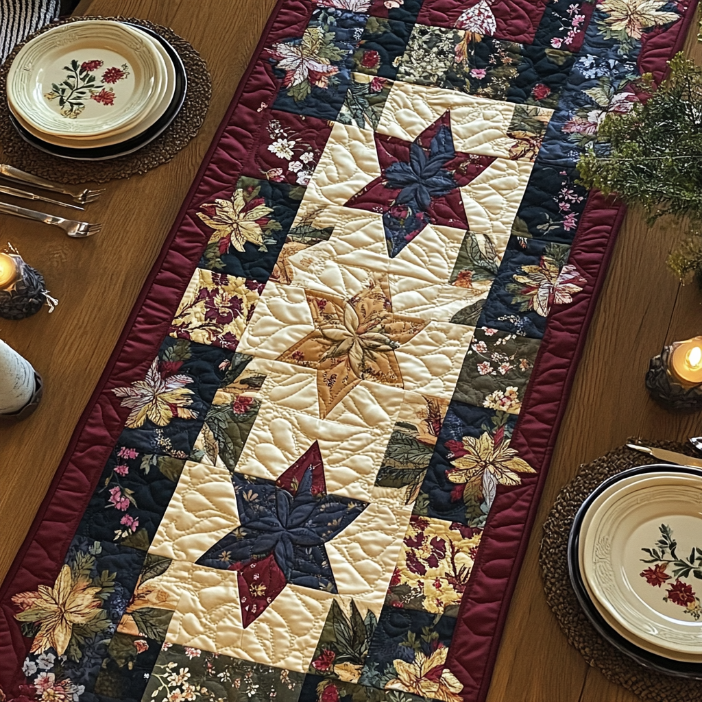 Golden Glow Quilted Table Runner NCU0VH2902 – Vantique