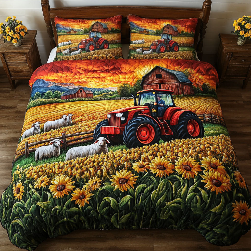 Farm Field Colors 3-Piece Quilted Bedding Set NCU0NNT603