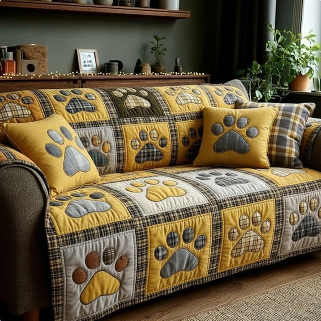 Homestead Paws Quilted Sofa Cover GFTOQM2767 main image 0