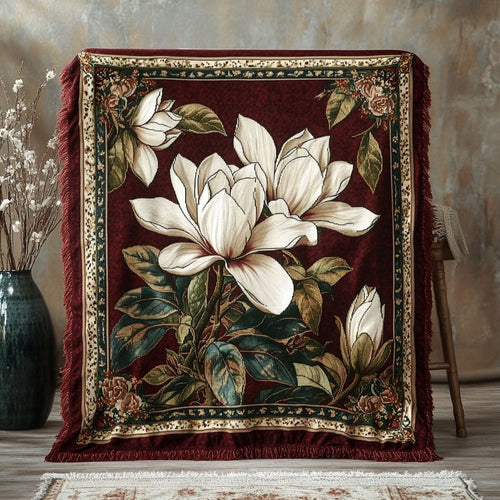 Golden Magnolia Dreams Woven Sofa Blanket NCU0PT5090
