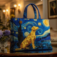 Golden Night Lab Quilted Tote Bag NCU0NT9087