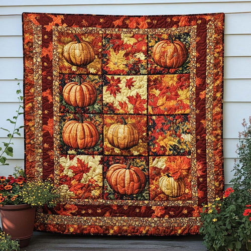 Golden Pumpkin Lane Quilted Blanket NCU0NT8423