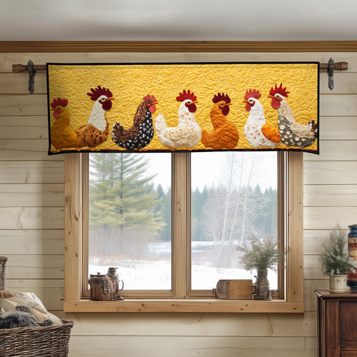Golden Roosters Parade Quilted Valance NCU0NT5174