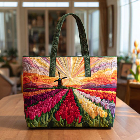 Golden Tulip Glow Quilted Tote Bag NCU0NT9371