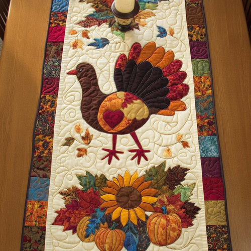 Grateful Turkey Quilted Table Runner NCU0NT10442