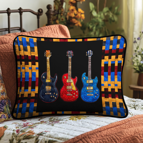 Guitar Grooves Quilted Bedding Pillow Case NCU0DK6358