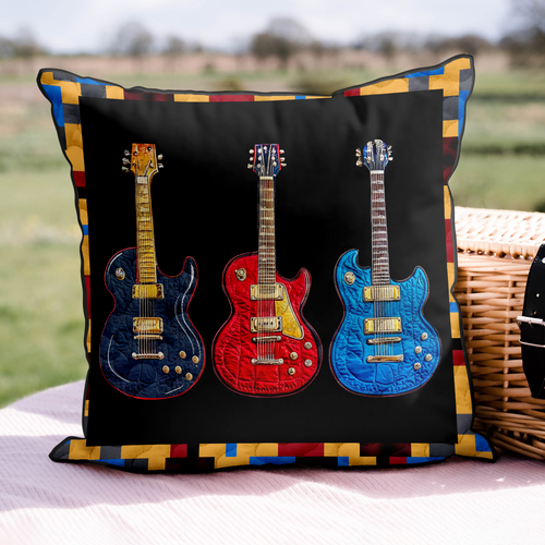 Guitar Grooves Quilted Pillow Case NCU0DK6351