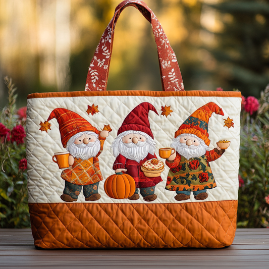 Happy Gnome Quilted Tote Bag NCU0DK9473