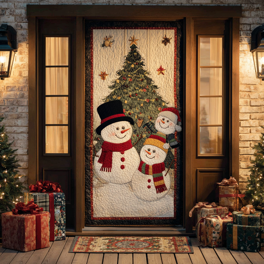 Black Cat Silent Snow Quilted Door Cover NCU0TD1515