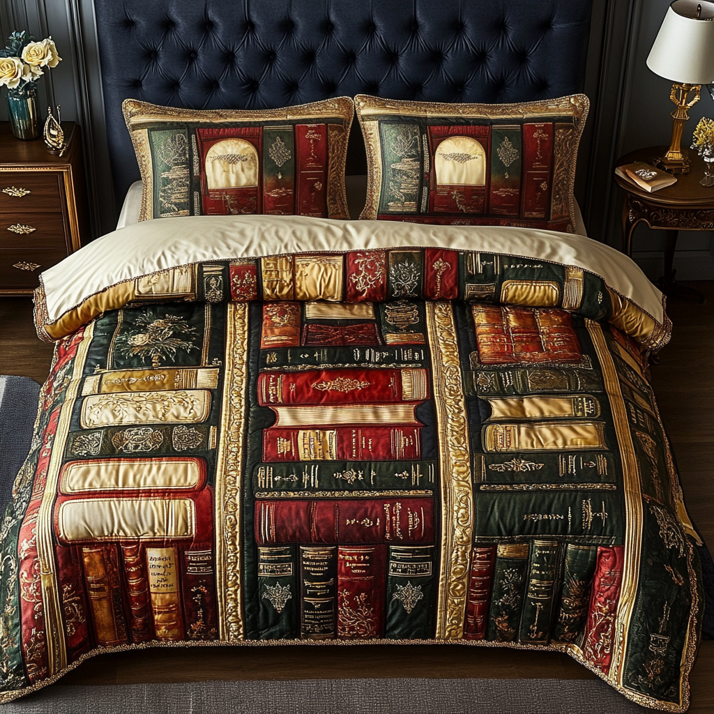 Colorful Haven 3-Piece Quilted Bedding Set NCU0NVH184