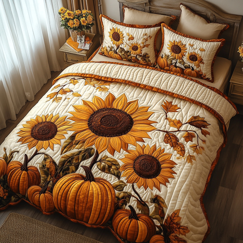 Harvest Field 3-Piece Quilted Bedding Set NCU0DV2048
