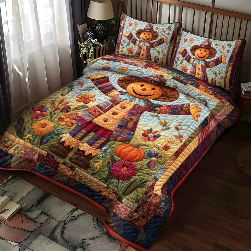 Harvest Roosters 3-Piece Quilted Bedding Set NCU0NVH021