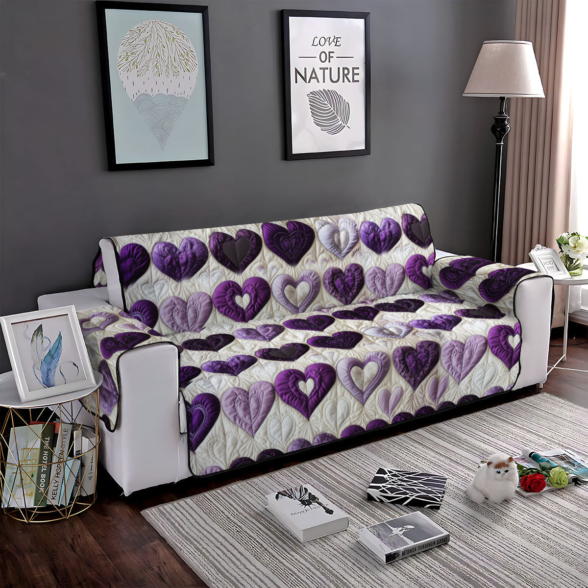 Heartfelt Harmony Quilted Sofa Cover NCU0PT3232