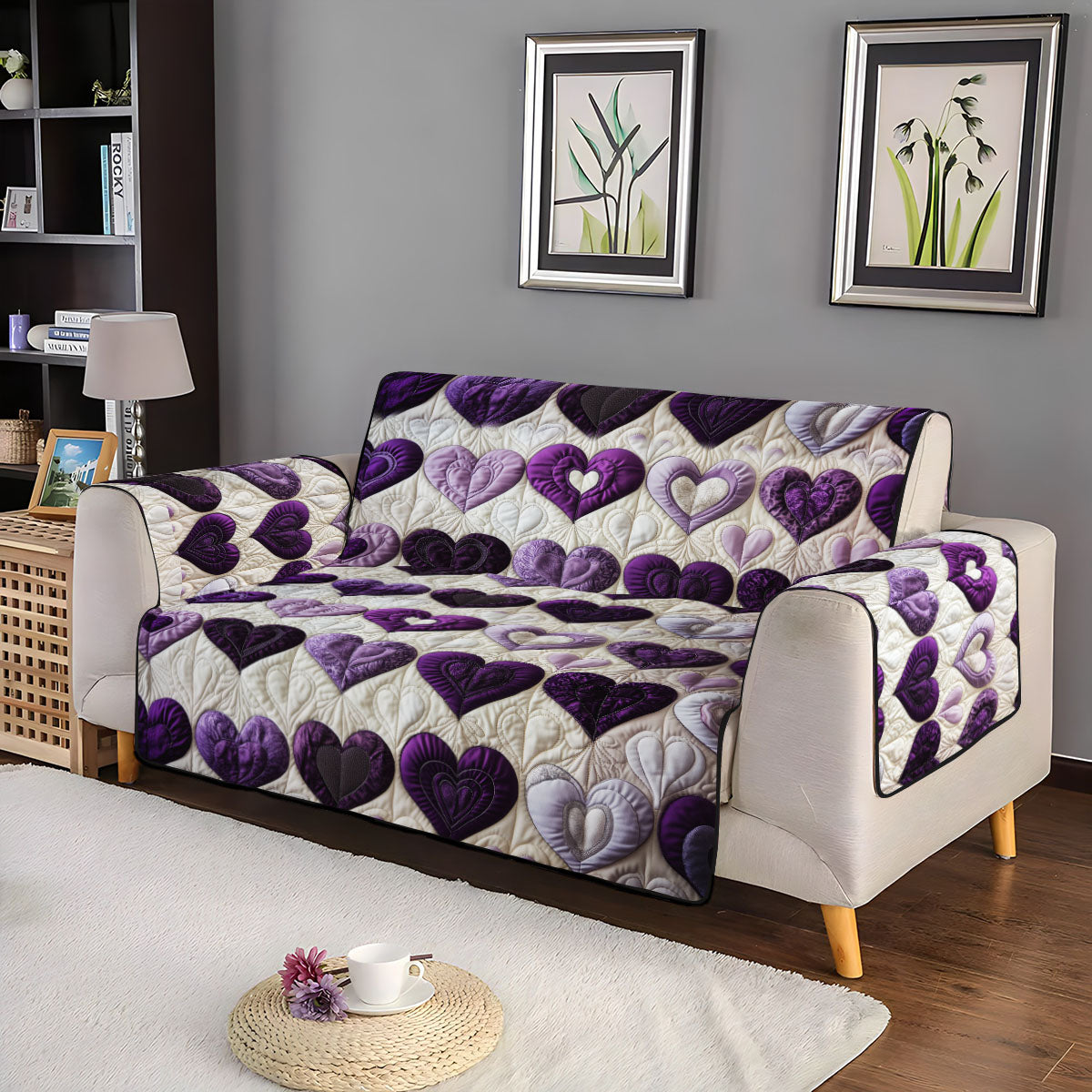 Heartfelt Harmony Quilted Sofa Cover NCU0PT3232