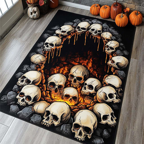 Hellfire Skulls Area Rug NCU0XD763