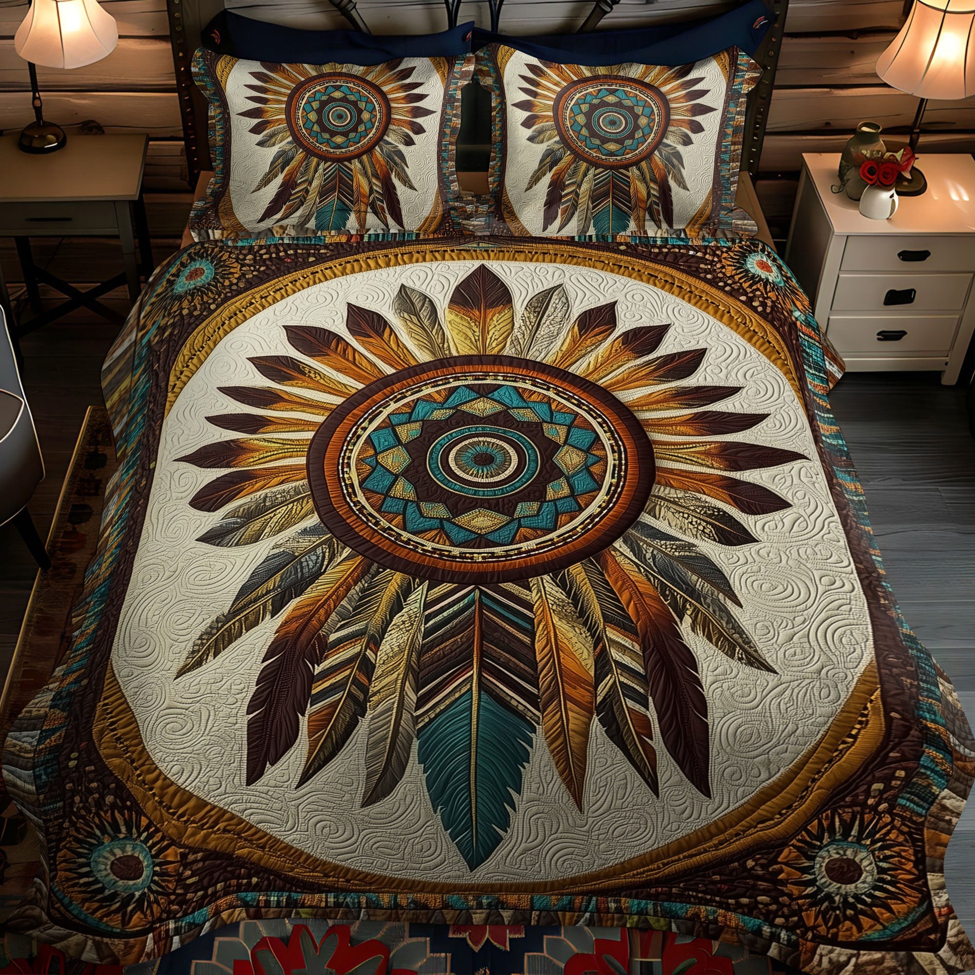 Heritage Block Quilted Blanket NCU0DQQ0539