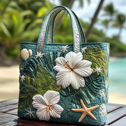 Hibiscus Kiss Quilted Tote Bag NCU0DV7180