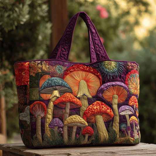 Hippie Mushroom Dreams Quilted Tote Bag NCU0TH2883