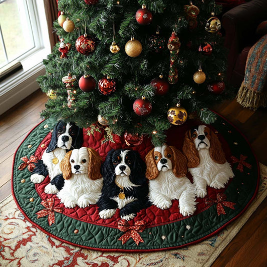 Holiday Crown Quilted Christmas Tree Skirt NCU0DV7998