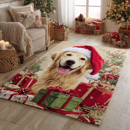 Holiday Golden Retriever Area Rug NCU0HH516