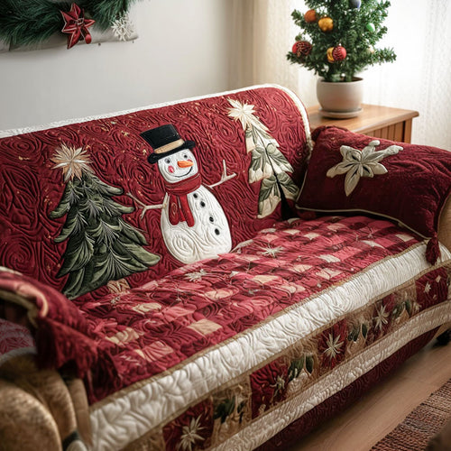 Holiday Plaid Charm Quilted Sofa Cover NCU0PT9775