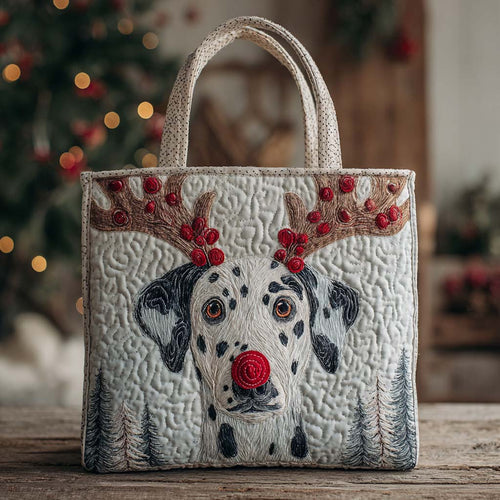 Holiday Reindeer Dalmatian Quilted Tote Bag NCU0XD1228