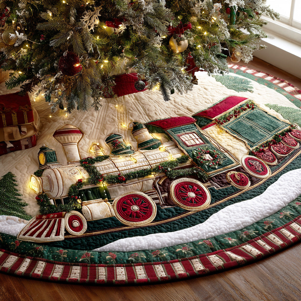 Holiday Steam Line Christmas Quilted Tree Skirt NCU0TD1363