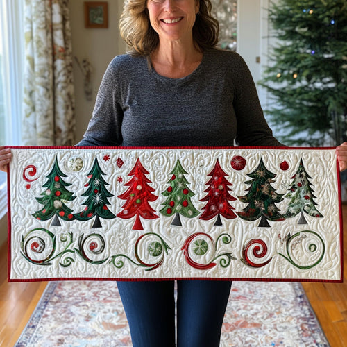 Holiday Tree Magic Quilted Table Runner NCU0PT1386