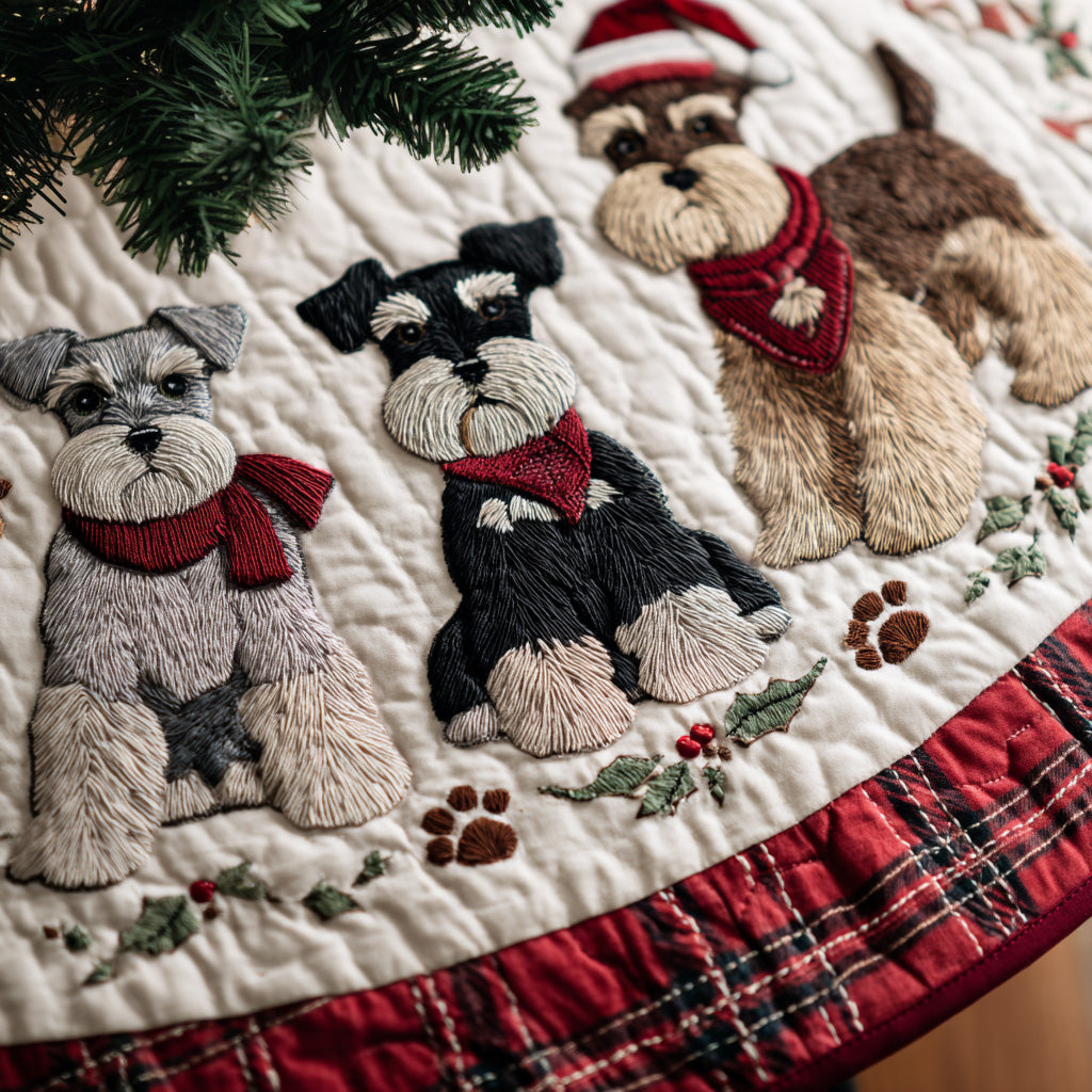 Schnauzer Quilted Christmas Tree Skirt NCU0VT275