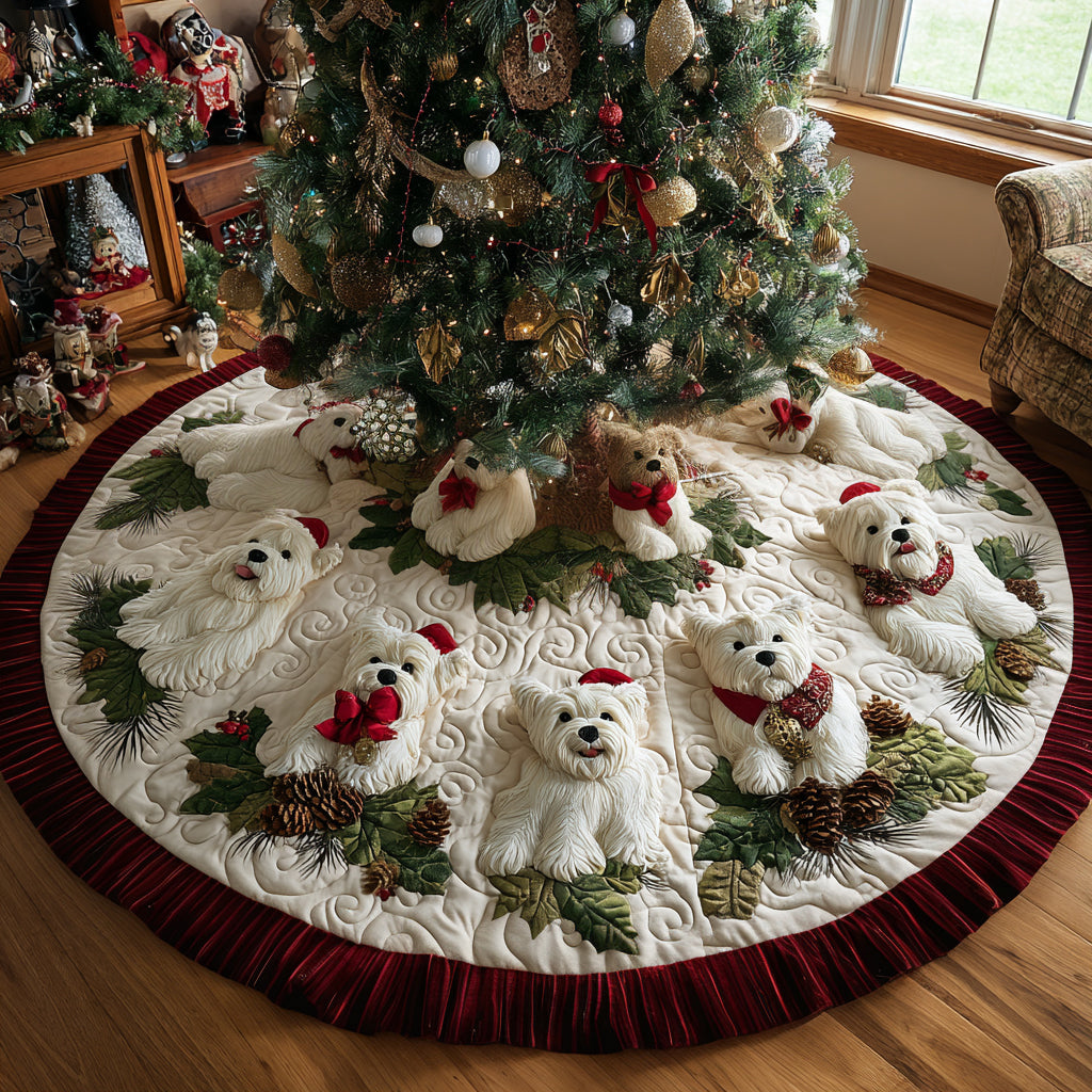West Highland Terrier Christmas Quilted Tree Skirt NCU0VT289