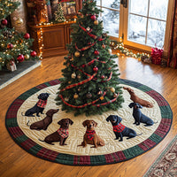Holly Long Dog Joy Quilted Christmas Tree Skirt NCU0DV7947