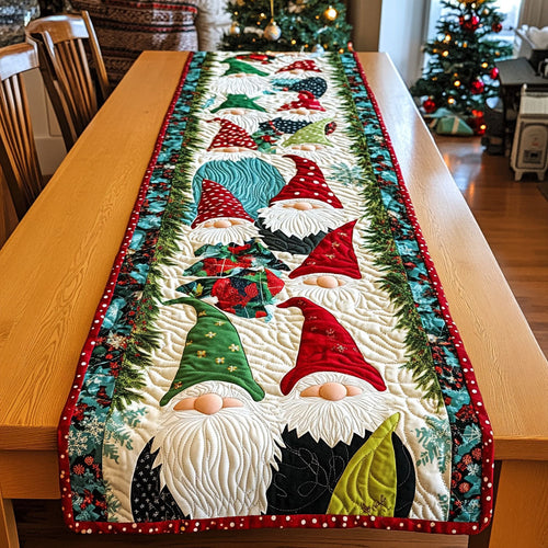 Holly Jolly Elves Quilted Table Runner NCU0PT1147