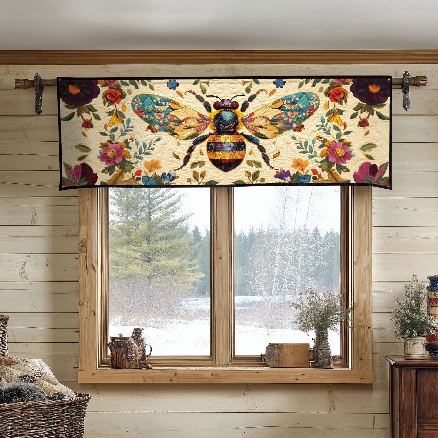 Honeybee Haven Quilted Valance NCU0PT5102
