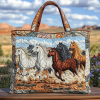 Horse Freedom Quilted Tote Bag NCU0DK8727