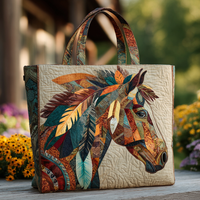 Horse Power Quilted Tote Bag NCU0DK8724
