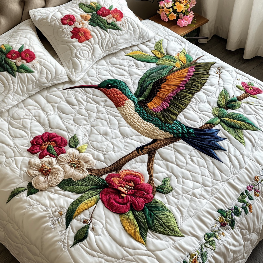 Cultural Hummingbird Quilted Blanket NCU0PT237